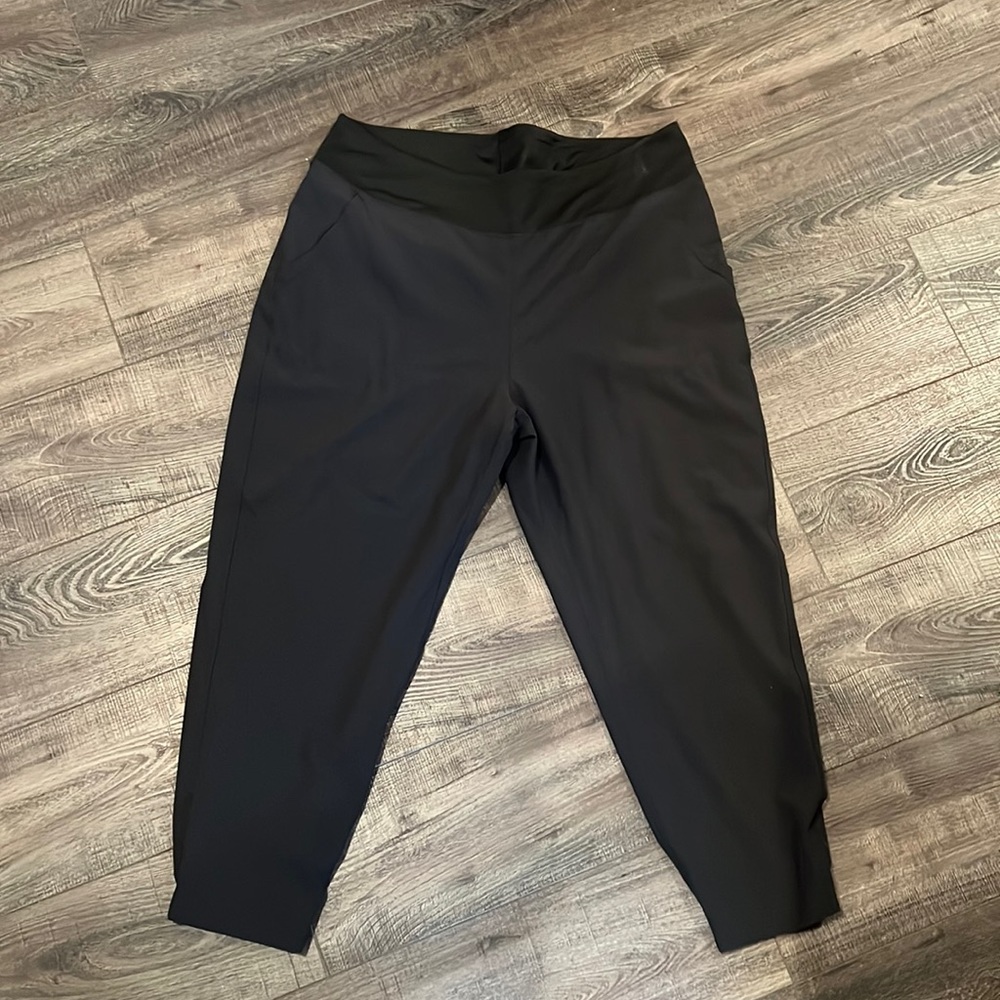 Patagonia Women's Black Skinny Nylon Tapered Leg Flat Front Pant Lined XL